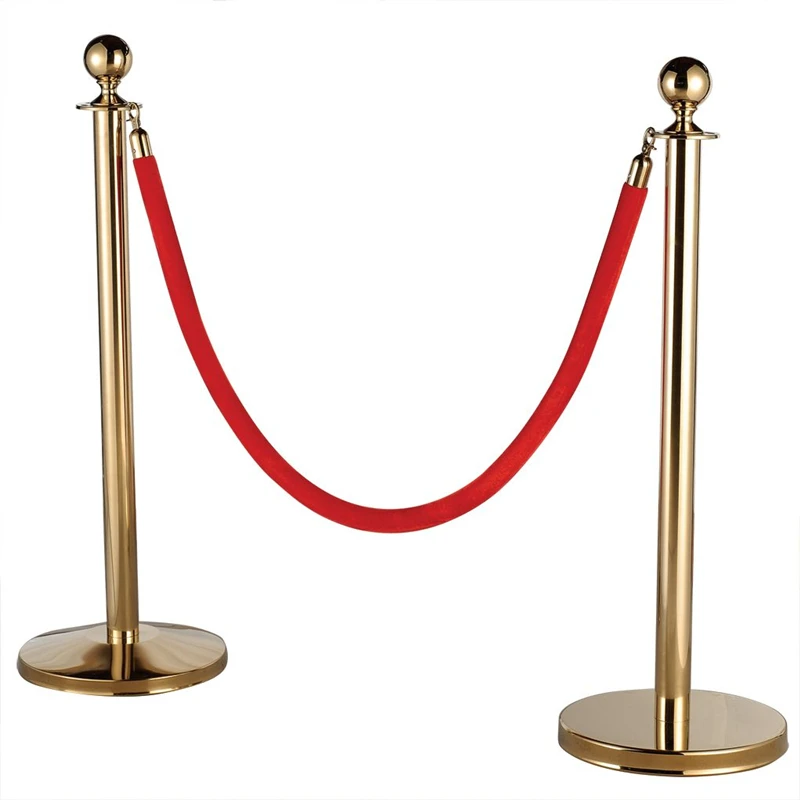 Stainless Steel barrier red carpet poles queue stand q manager velvet rope stanchion