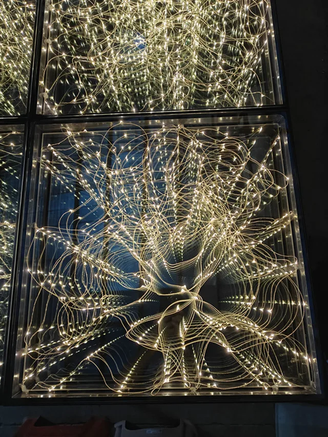 factory price 3D interactive mirror dance floor  Mirror Stage Floors Golden Infinity DIY Portable Dance Floor