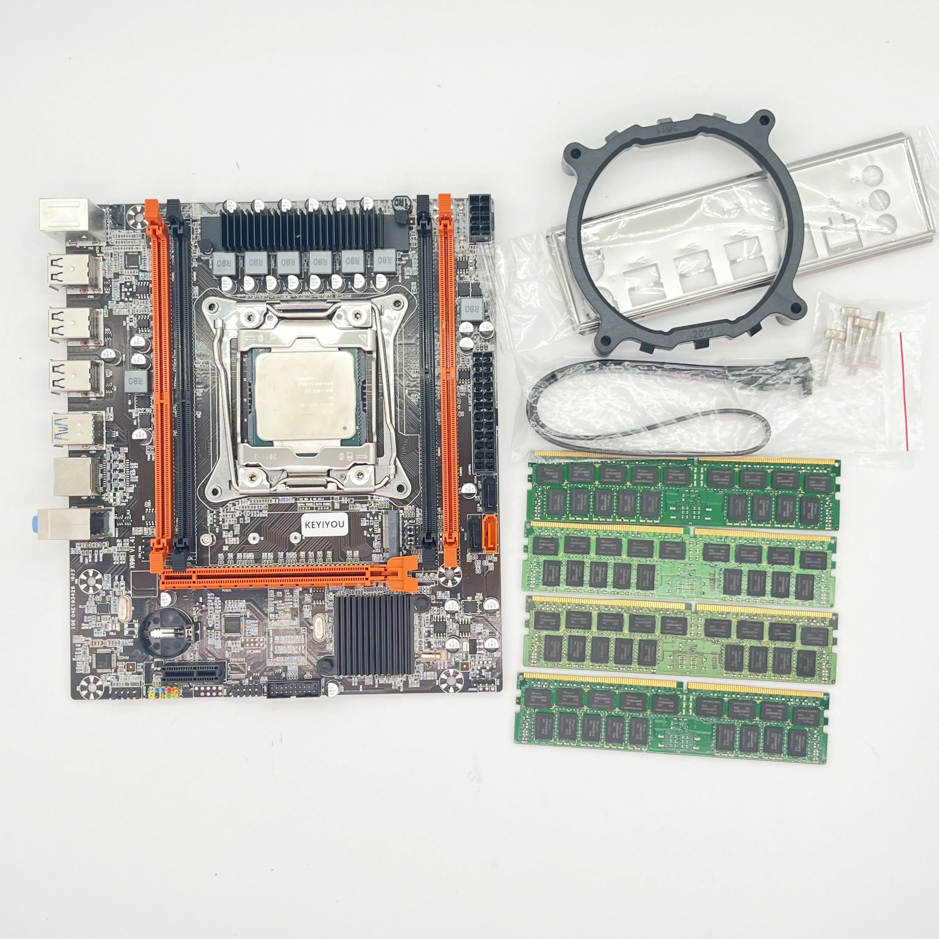 X99 LGA 2011-3 motherboard kit xeon x99 E5 2680 V4 CPU Processor 2.40GHz 14-Core 35M And DDR4 64G Memory