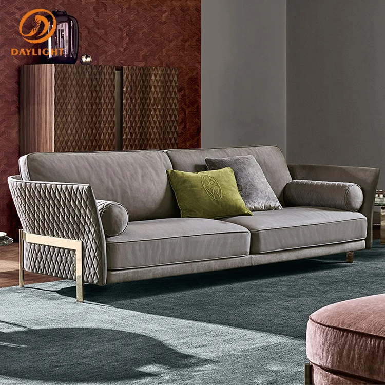 high quality modern luxury lounge suite mecco leather single grey sofas beds set living room furniture