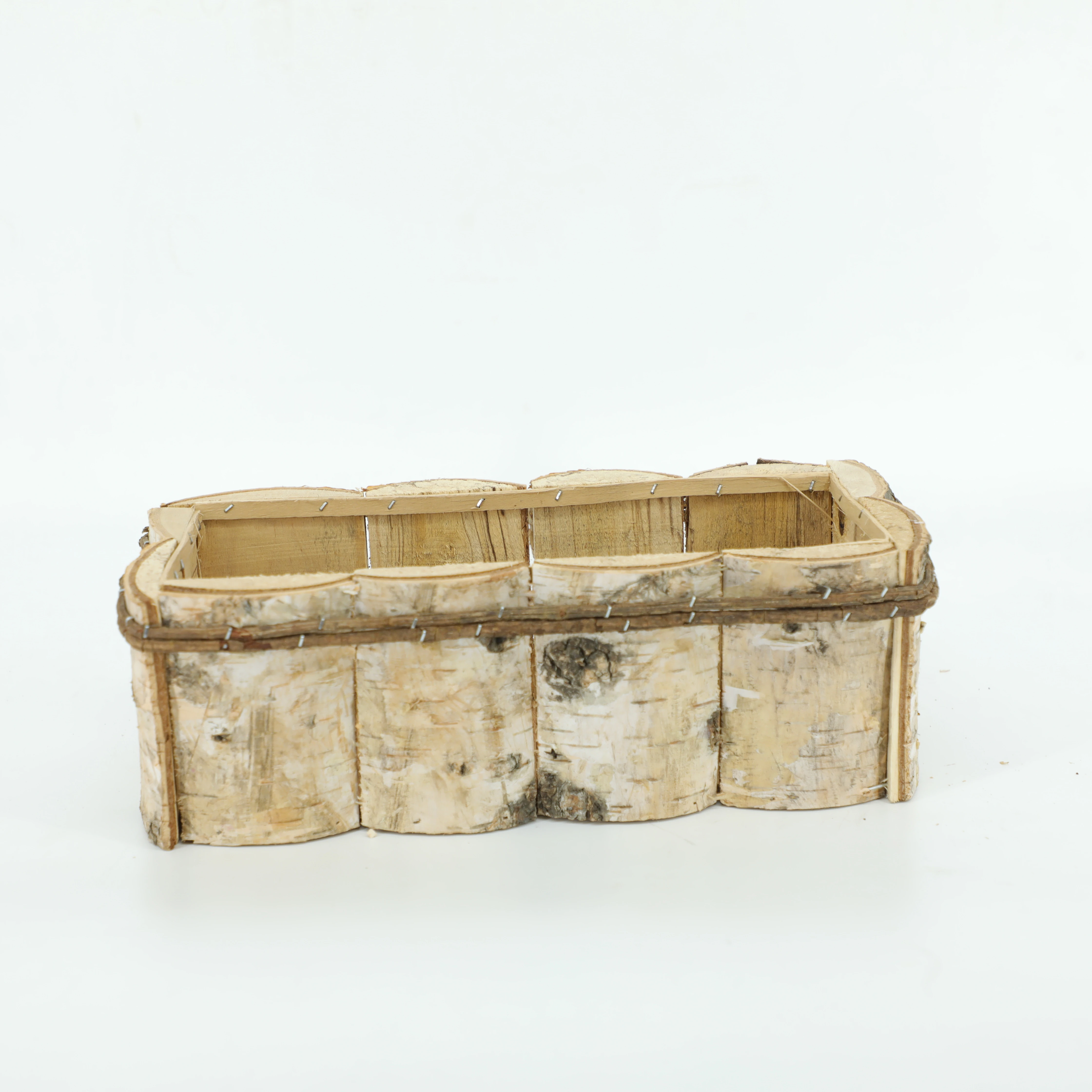 
birch bark made flower box wood box garden box,YS21-006 
