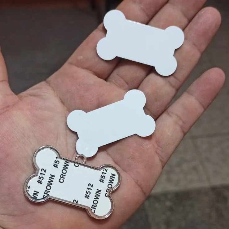 Hot sale sublimation blank dog tag two side printable with aluminum plate insert