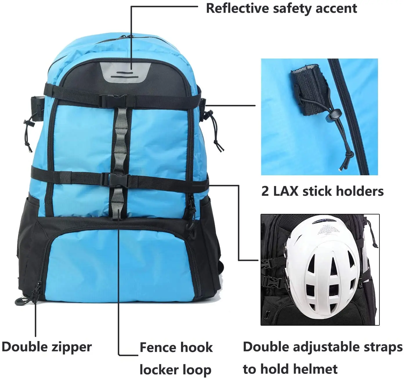 Large Field Hockey Bag Lacrosse Backpack with Shoes Compartment Lacrosse Equipment Bag with High Quality