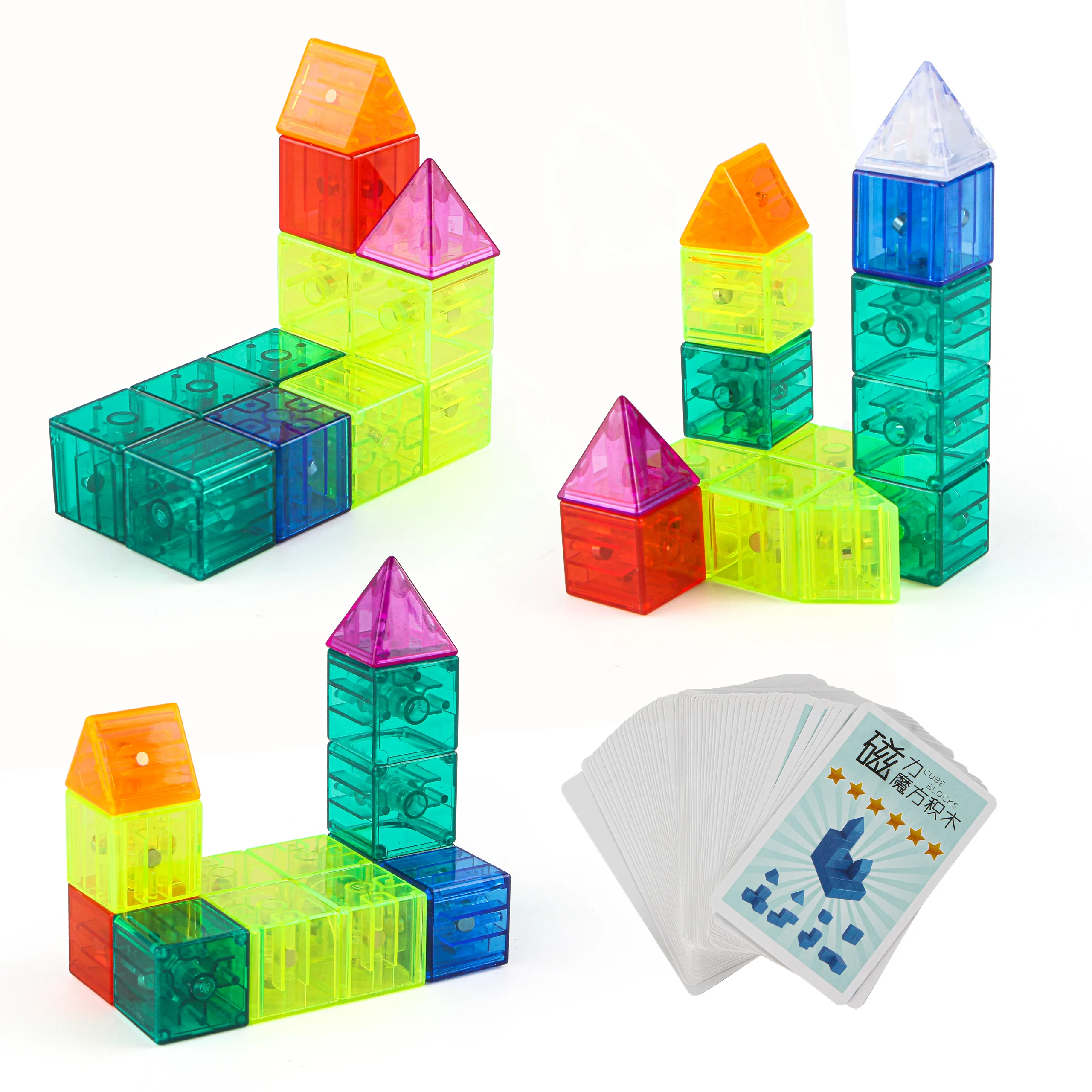 10pcs Magnet DIY Construction Toy Set Magnetic Cube Building Kits Magnetic Tiles Magnetic Adsorption Toy for Kids