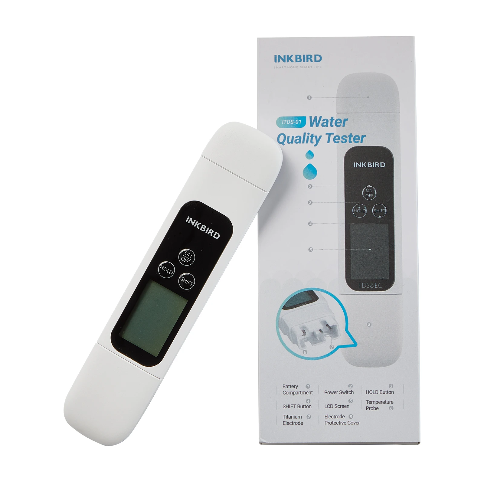 INKBIRD ITDS-01 TDS Water Tester Pen Sensor Conductivity Water Quality Tester  TDS Meter PH