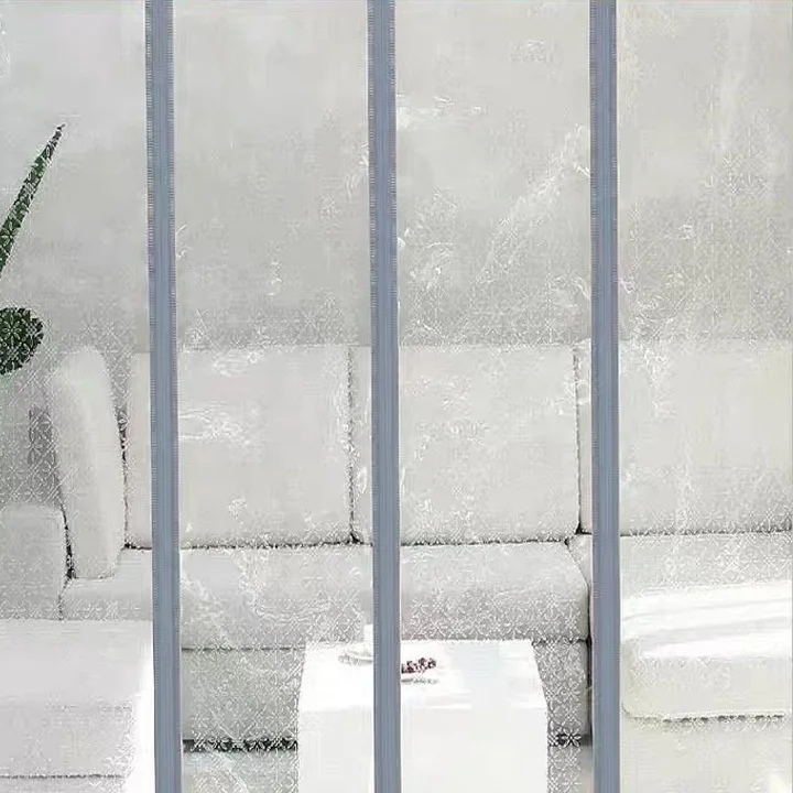 Factory Outlet Vinyl Clear PVC Slat transparent magnetic Curtain Plastic Strip Roll