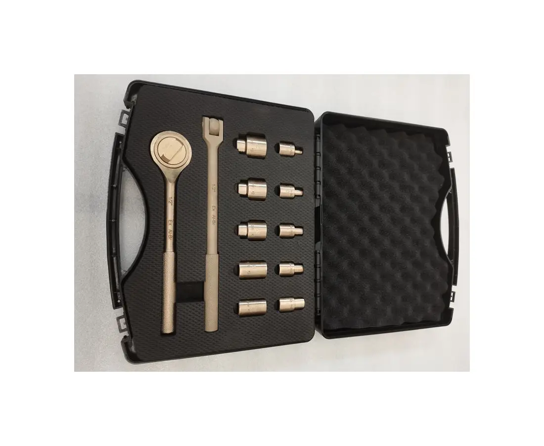 Non sparking tools Kit Aluminum bronze 12pcs set For sockets and accessories