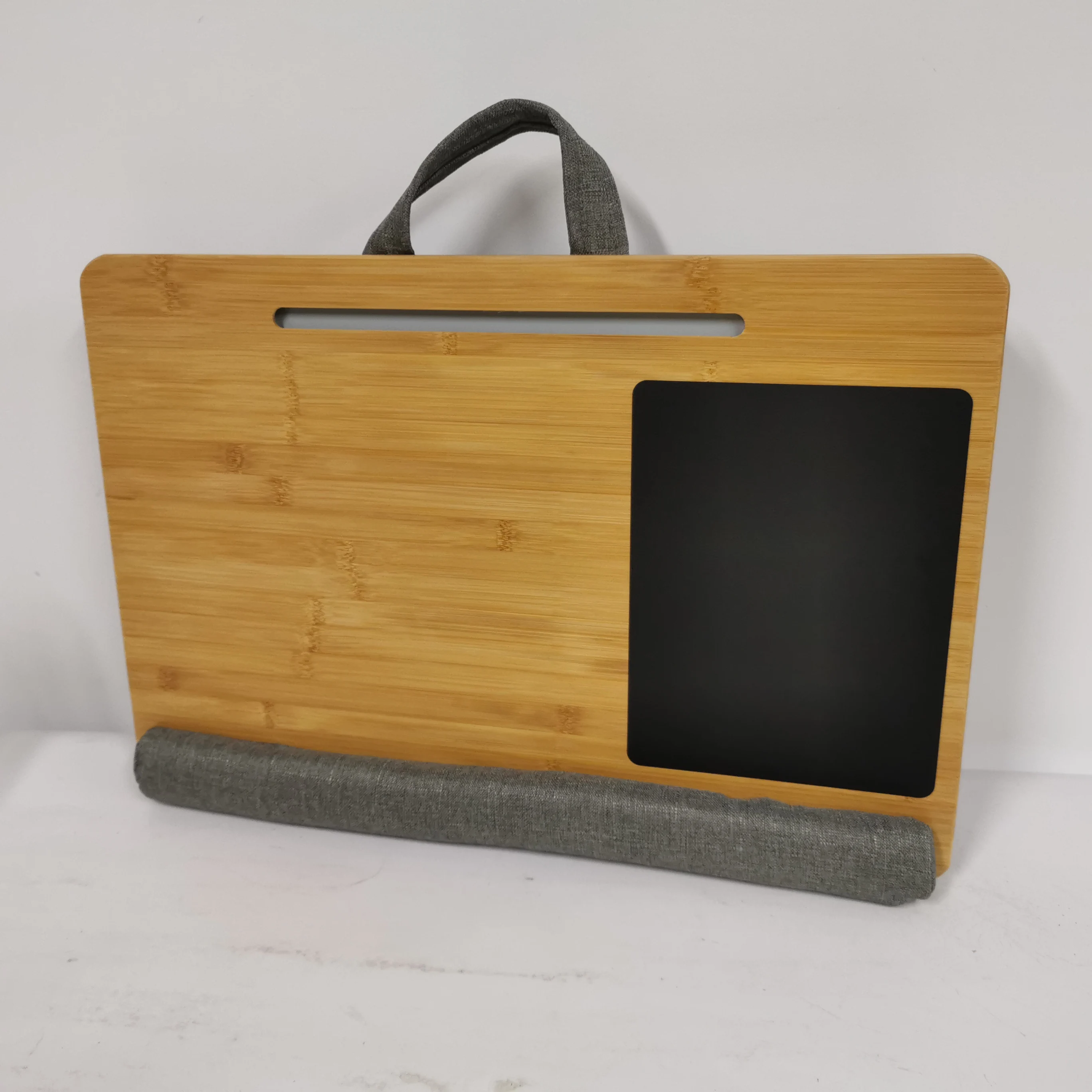 2023 New Hot Portable Bamboo Laptop Lap Tray Bed Sofa Desk With Soft Pillow Cushion