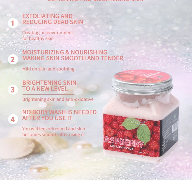 Private brand organic wheat deep cleansing scrub vegan skin whitening exfoliating scrub Skin care