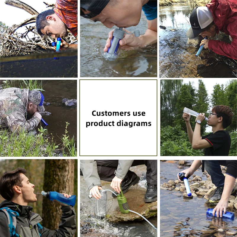 Outdoor Survival Personal Portable Life Water Filter Straw Water Filter for Hiking Camping Travel and Emergency Preparedness