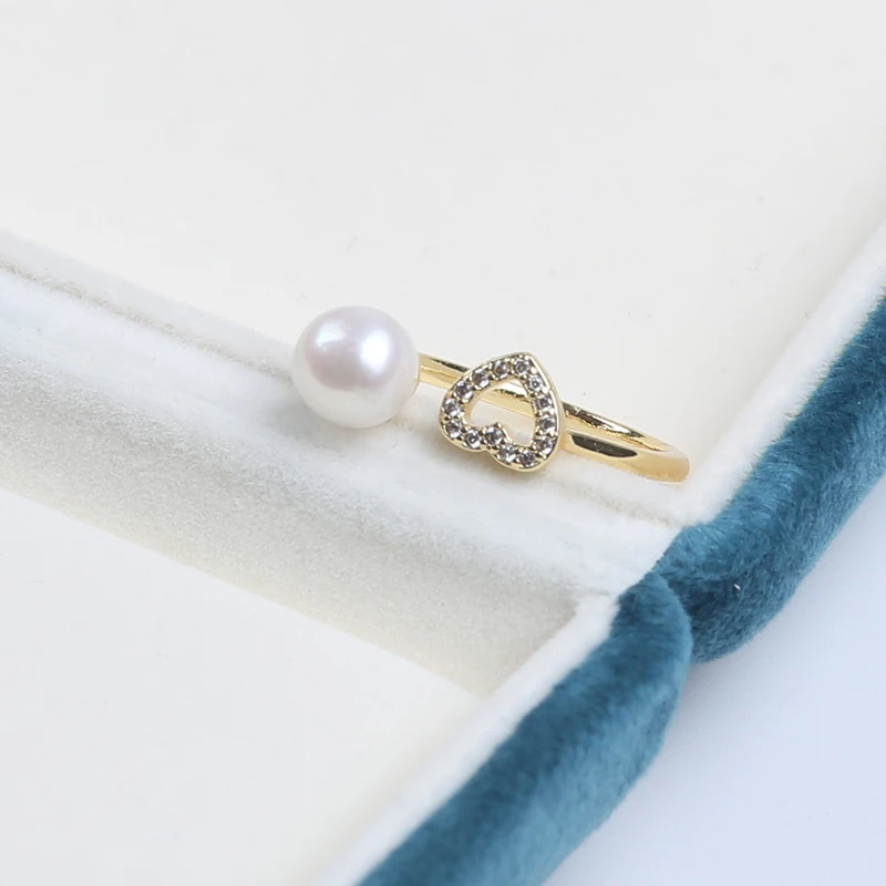 Fashion  Simple Jewelry  Natural Freshwater Pearl Ring For Girls and Women