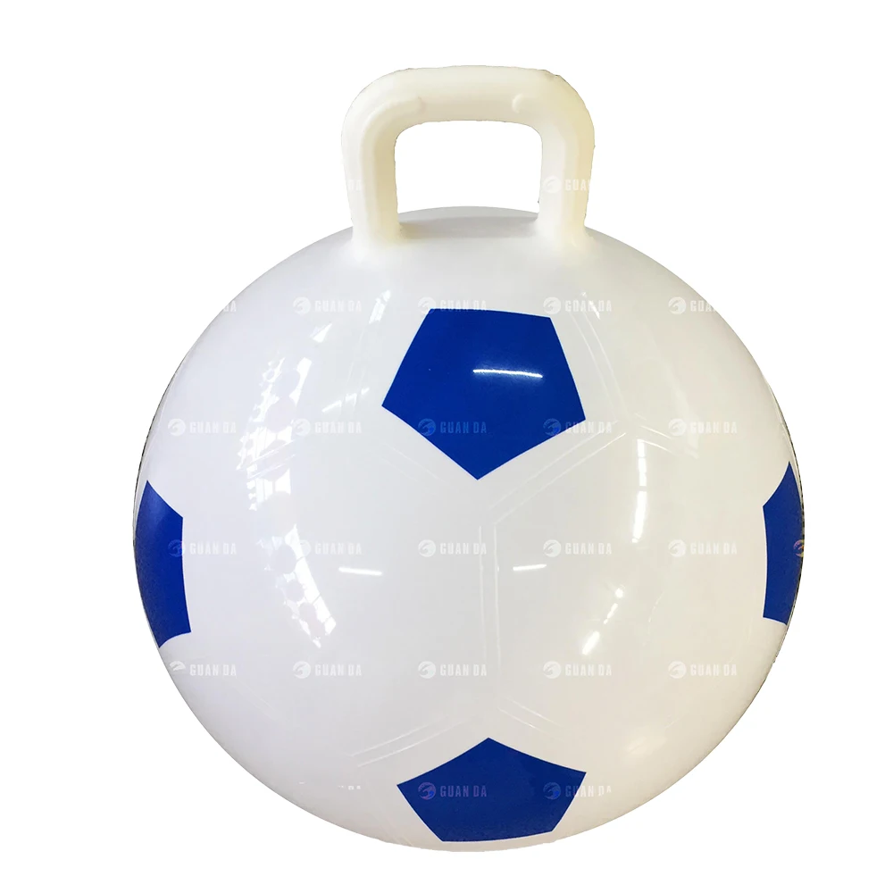 Custom Logo Color Kids inflatable PVC space jumping and skipping hopper ball with handle