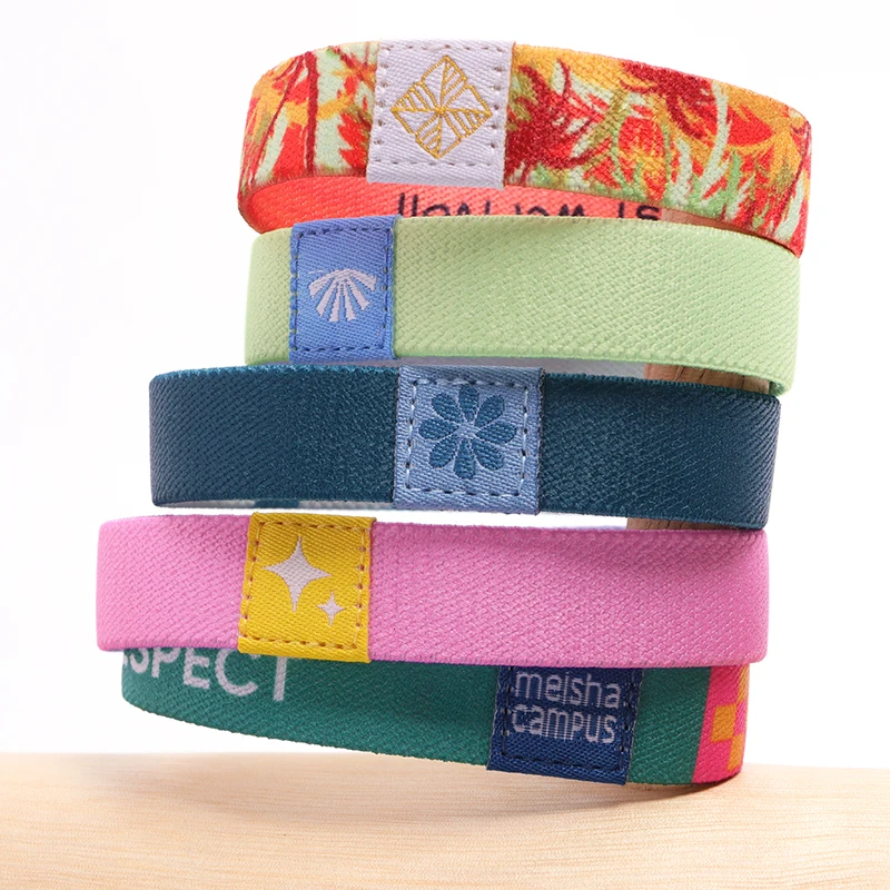rfid elastic chip wristband nfc wristbands bracelet customized label logo bible positive words elastic wrist band