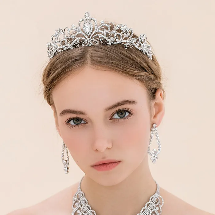 Wholesale high quality women ladies headband crowns and tiaras wedding bridal crystal tiara