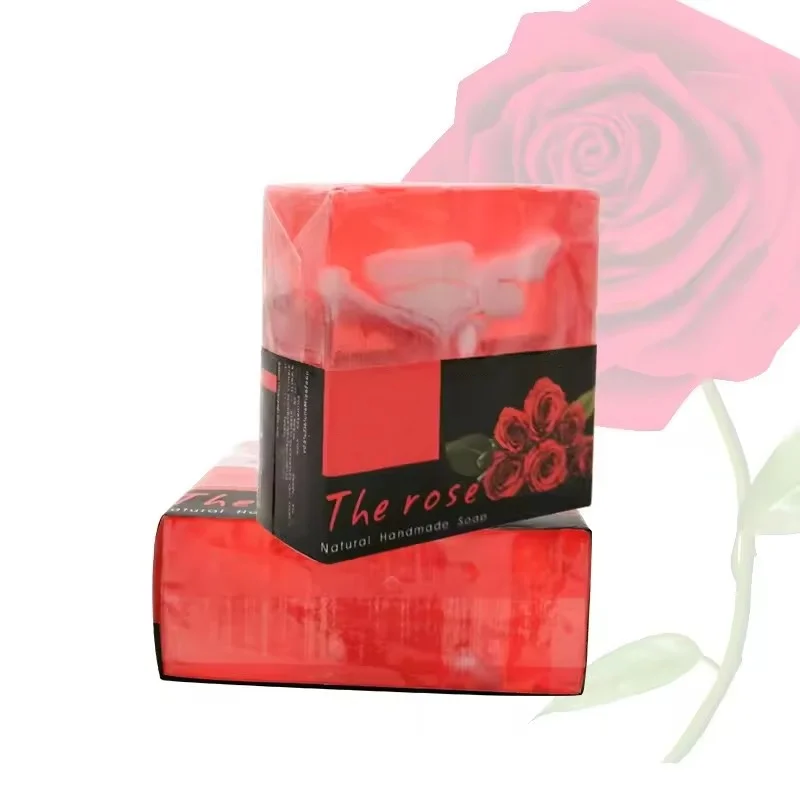 100g rose essential oil soap with label moisturizing and degreasing cleansing soap bath soap wholesale