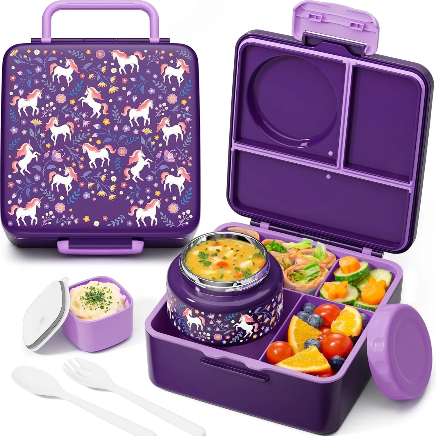 New Back To School Supply Hot Sale Food Keep Warm Clamshell Kids Lunch Box With Leakproof Food Jar