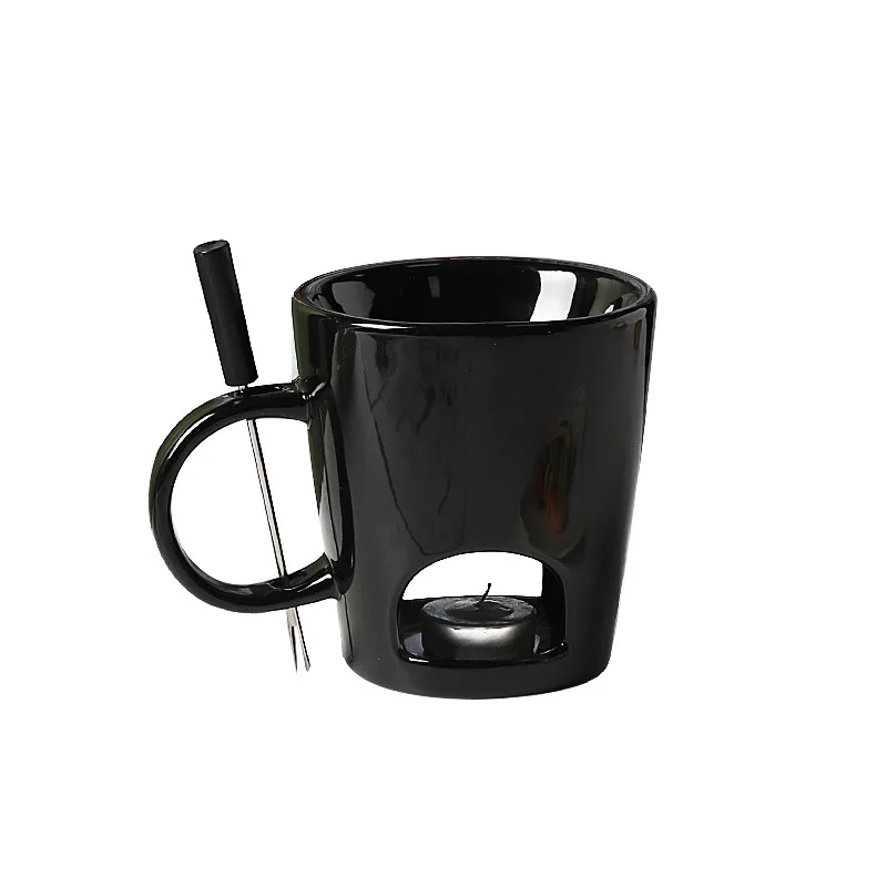 BESTCERA Ceramic Mug for Melting Chocolate and Cheese Fondue Eco-Friendly Ceramic Chocolate Fondue Mug