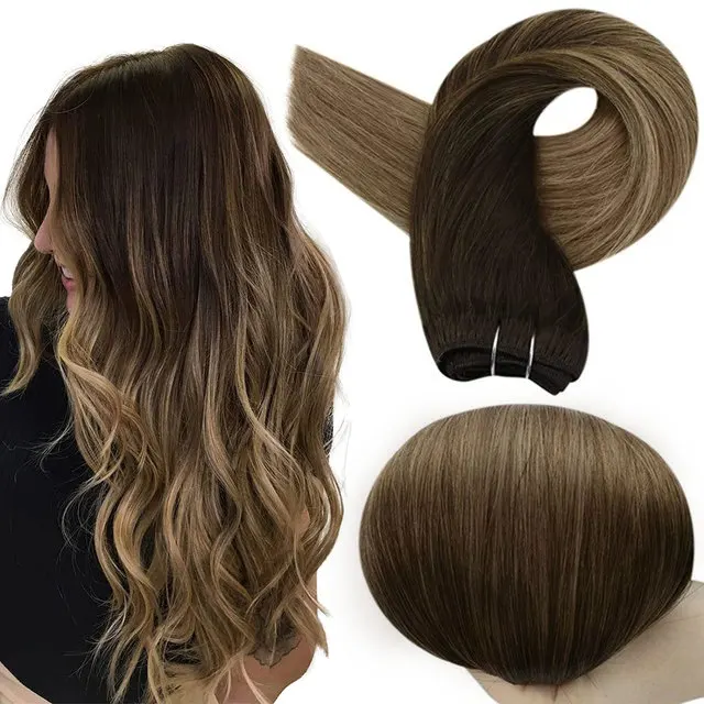 12A Grade Salon Quality Dark Brown #2 #4 #6 Color Full Soft Virgin European Human Hair Weft Hair Extension Bundles For White