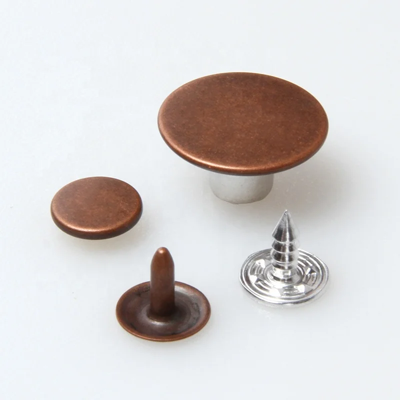 Custom wholesale Engraved LOGO gold Metal brass zinc alloy nipple up nipple down Jeans garment rivet stud for clothes