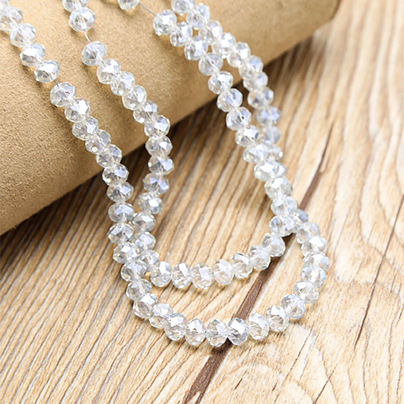 4x6mm Glass Beads Faceted Rondelle Beads for DIY Jewelry Making