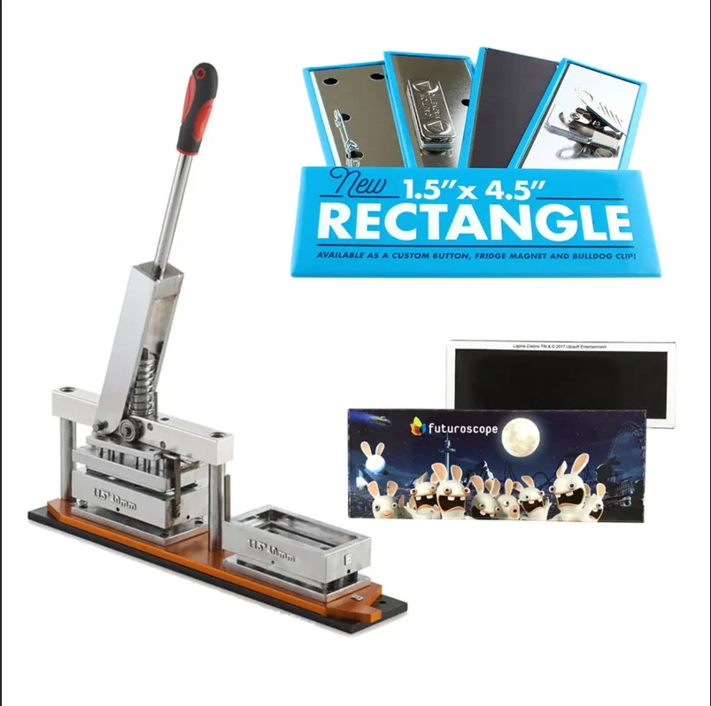 115*40 мм Оловянная прямоугольная машина для изготовления магнитов на холодильник + резак для бумаги + 1000 шт. магнитных материалов на холодильник