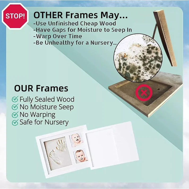 newborn baby handprint or footprint handprinter baby handprint clay baby footprint photo frame kit