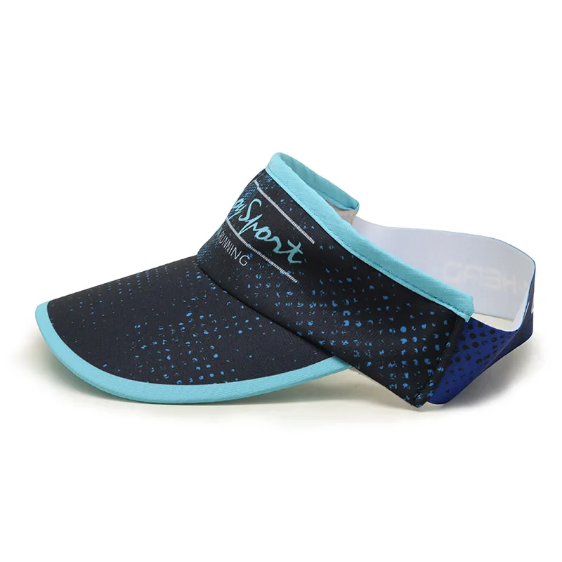 Outdoor Running Visor Hat Sublimation Print Elastic Back Visor Customized Logo Visors