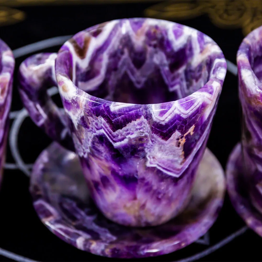 Wholesale Natural Quartz Folk Crafts Bowl Healing Stones Dream Amethyst Crystal Cup For Home Decoration