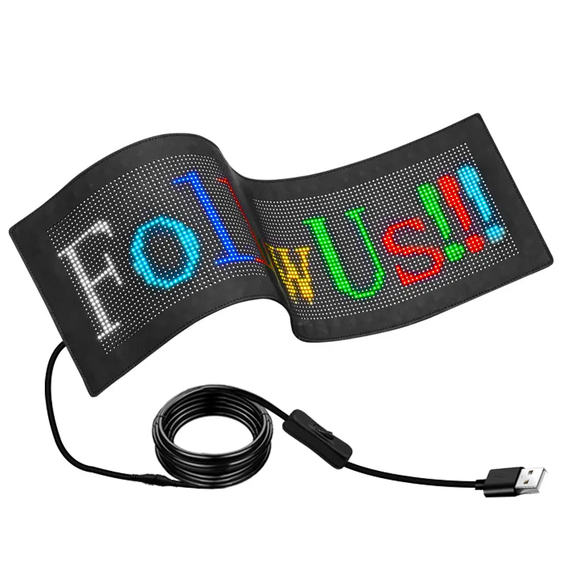 Customizable RGB USB Pixel Soft Animated Advertising Screen Custom LED Flexible Display Signage Panel Programmable Remote