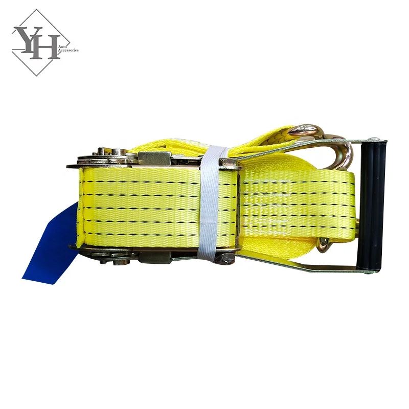 heavy duty 50mm 5T 5M 6M 8M 9M 10M 12M aluminum truck cargo lashing belt ratchet tie down straps with double j hook