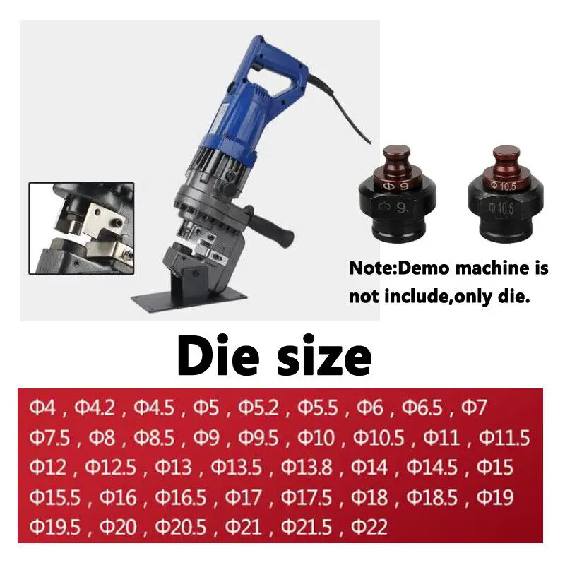 customized electric hole puncher dies for Portable Hydraulic tool kit MHP-20 use word long round slotted punching range 4-25mm