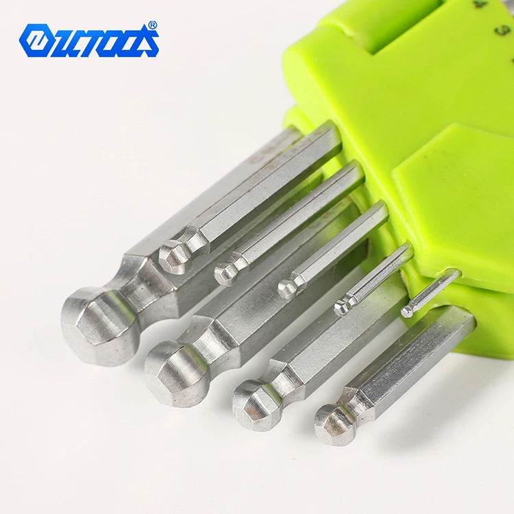 Qixin 9PC Allen Ball Point End Short Arm Hex Key Wrench Set Japanese Brand OEM Hand Tools