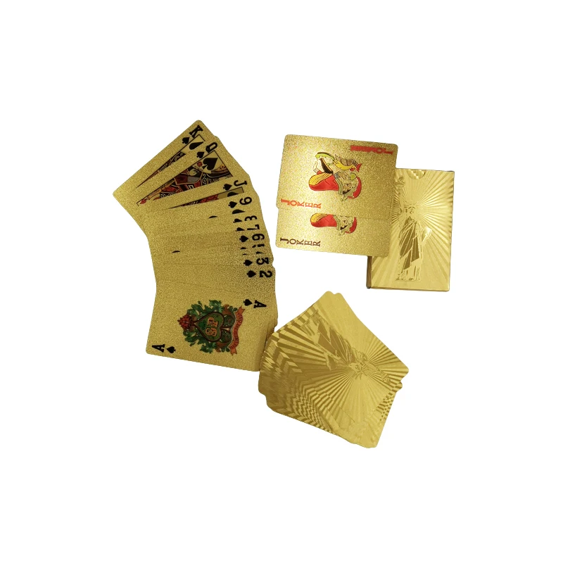 Custom Print Design Logo Playing Cards Paper Waterproof Creative Gift Gold Foil 54 Sheet