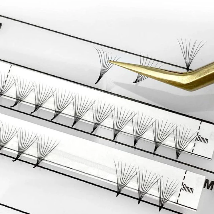 Hot Melt Volume Lashes 10D Individual Lashes Knot Free Heat Bonded Rapid Flare Cluster Eyelashes Extension