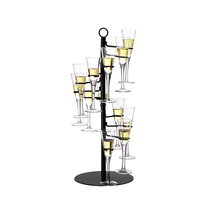 Panic Buying White Cocktail Tree Presents Champagne Tower Black Cocktail Display Tower Holder