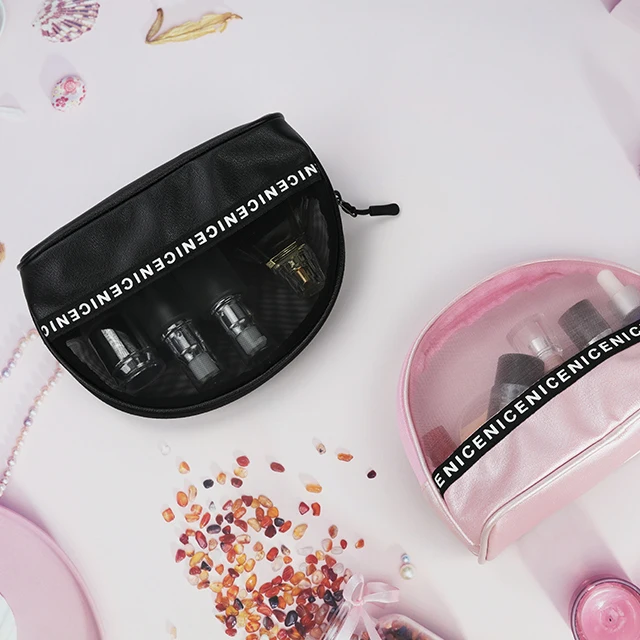 Custom Logo Mesh Travel Zipper Makeup Organizer Bag For Women
