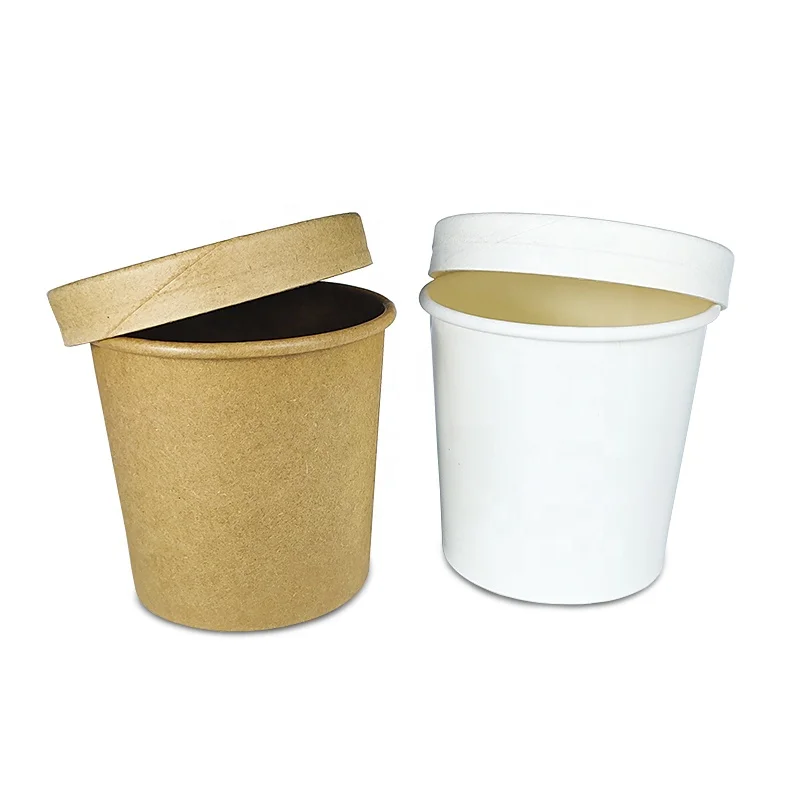 12oz Eco Friendly Take Away Box Soup Noodle Bowl Paper Cups