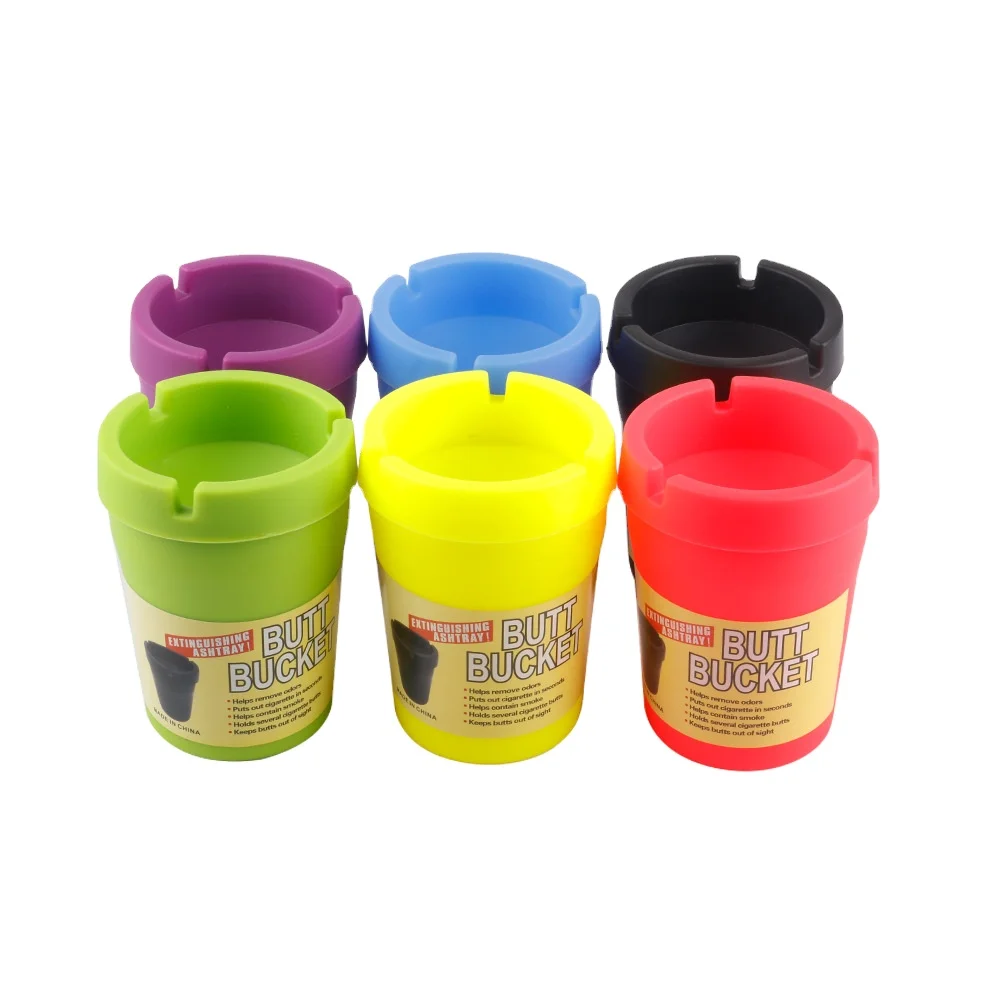 2024 Wholesale Custom LOGO Plastic ABS Portable Cheap  Butt Bucket Car Ashtray Cup Ash Tray