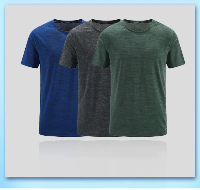 Wholesale polyester spandex quick drying round neck t-shirt manufacturers, mens sport t shirt