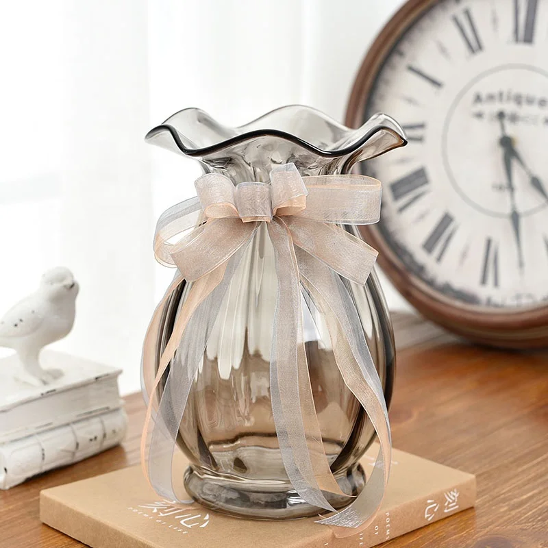 
2019 New Style Fashionable Thickened Crystal Glass Vase Creative Rich Bamboo Flower Vase 