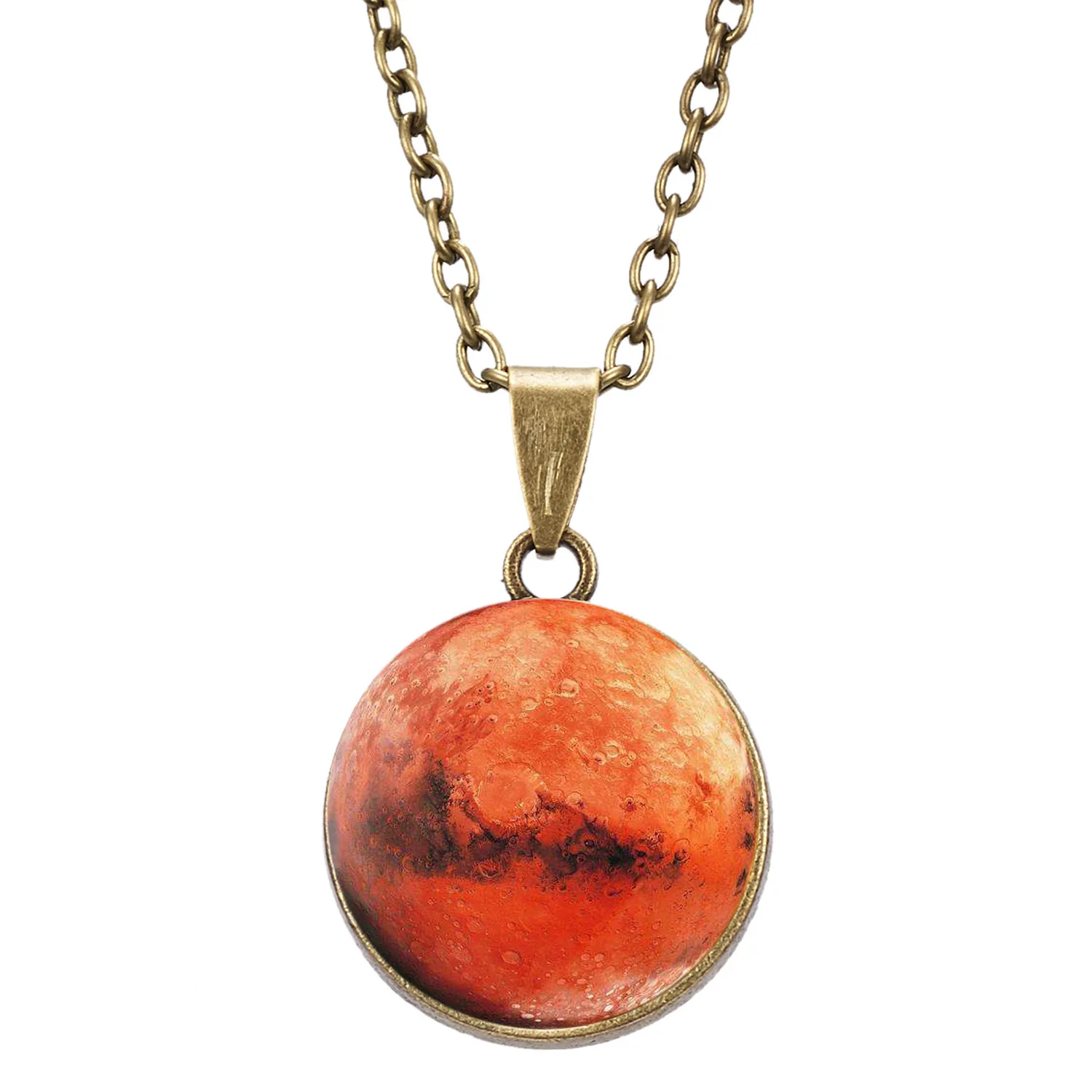 Dropshipping Popular Personality Galaxy Pendant Necklace Eight Planets Glow-in-the Dark reversible retro pendant necklace N380