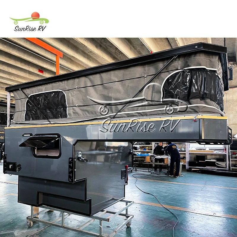 Aluminium 4x4 Truck Camper for Pickup Iveco Off Road Camper Truck RV factory Slide on Camper Truck cabin