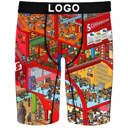 OEM 2022 Wholesale Men Underwear Print Boxer Briefs Shorts Male Plus Size Underwear