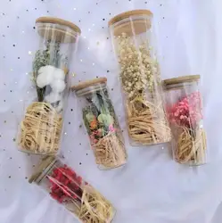 new design handmade decorative preserved dried flowers in glass bottles