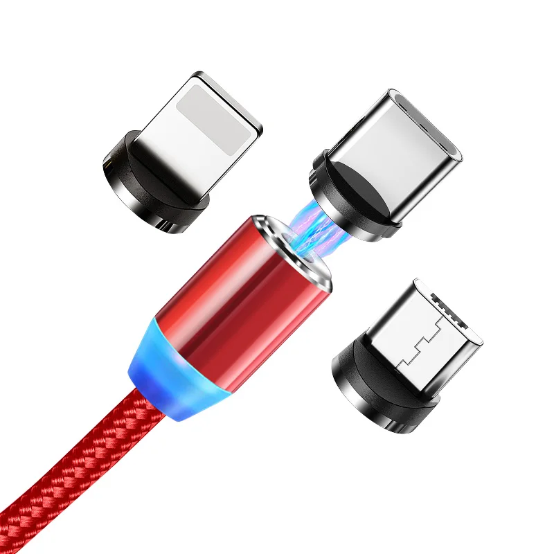 
Available 3.3ft/6.6ft new 3 in 1 rotating 540 degree magnetic usb cable L shaped magnet charger for Micro IOS USB C  (1600197795572)