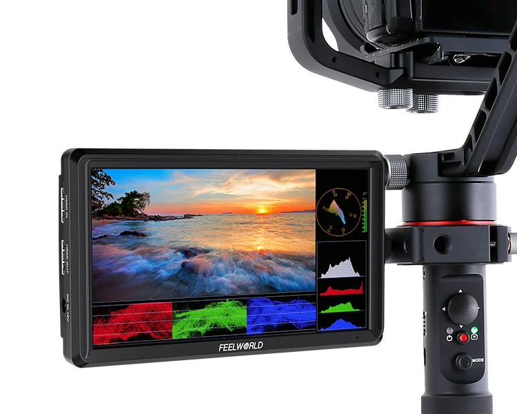 Feelworld Fw568 Hd 1920x1080 Support Hd-mi Input V3 6-inch 3d Lut Dslr Camera Field Monitor Ips FullOutput Tilt Arm Power Output