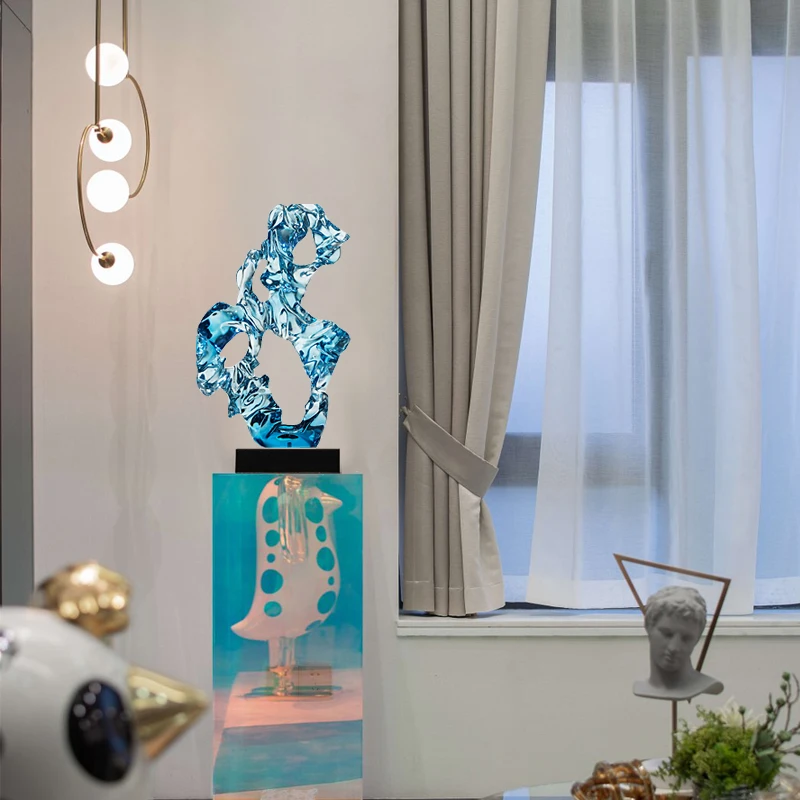 Custom-made Wholesale Resin Decoration Luxury Resin Crafts For Living Room Hotel Furniture Ornament Transparent Art Craft