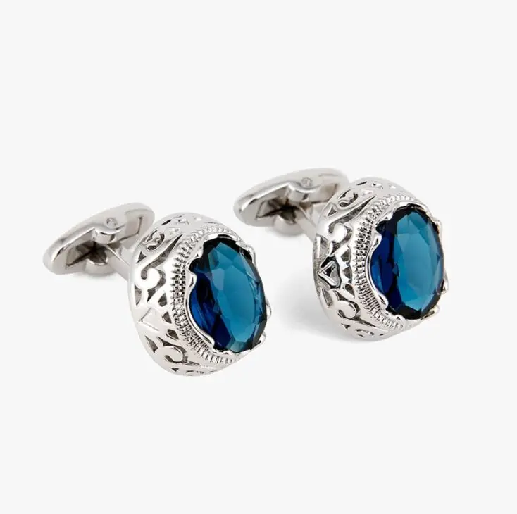 
Fashion Sapphire cufflinks ruby cuff-links red or blue cuff button,Sparkling Crystal LuxuriousRhinestones cufflink brand 