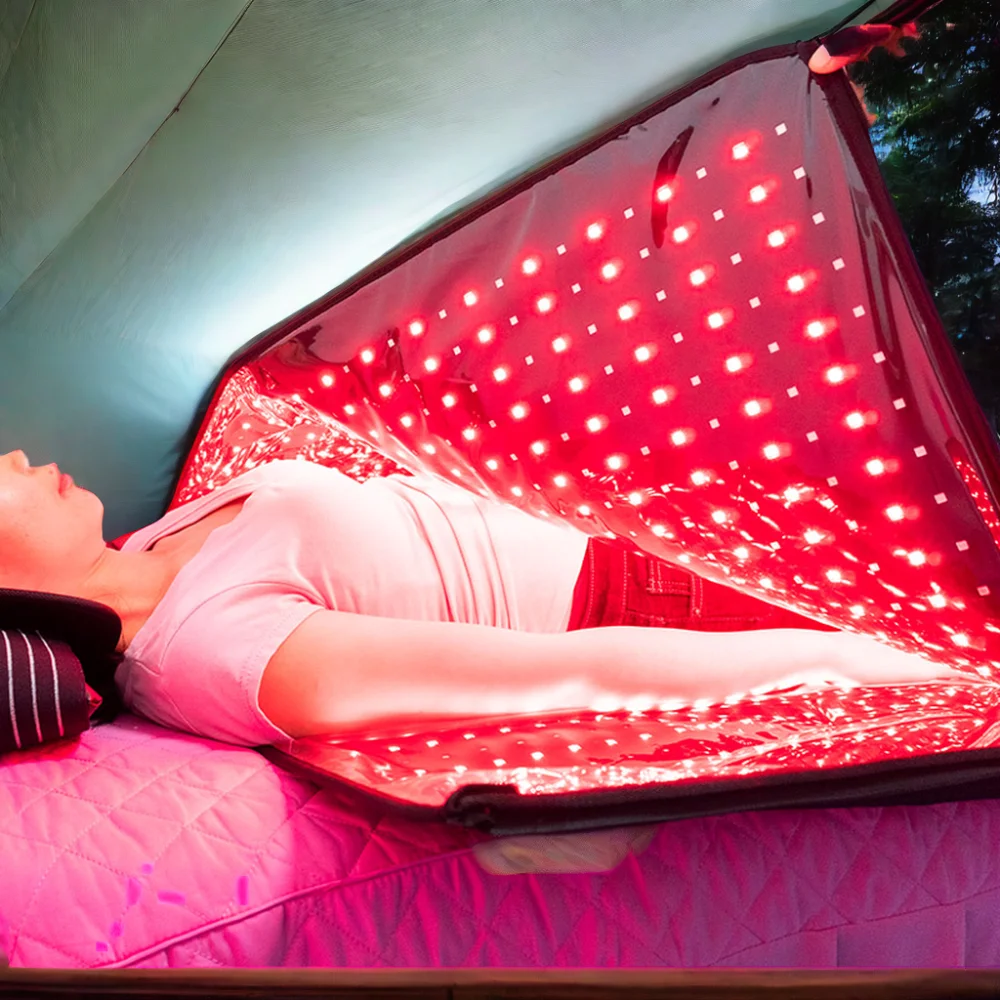 300W Red Light Therapy Machine Standing Whole Body Wrap Family Skin Tightening Hands Fabric US Plug Personal Care Sleeping Bag