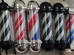 Barber Pole Light Outdoor Led Hair Hairdressing Salon Barber Shop Sign Black&white Strips Waterproof Barber Pole